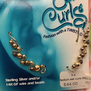 Sterling Silver/14K wire and Beads Earrings